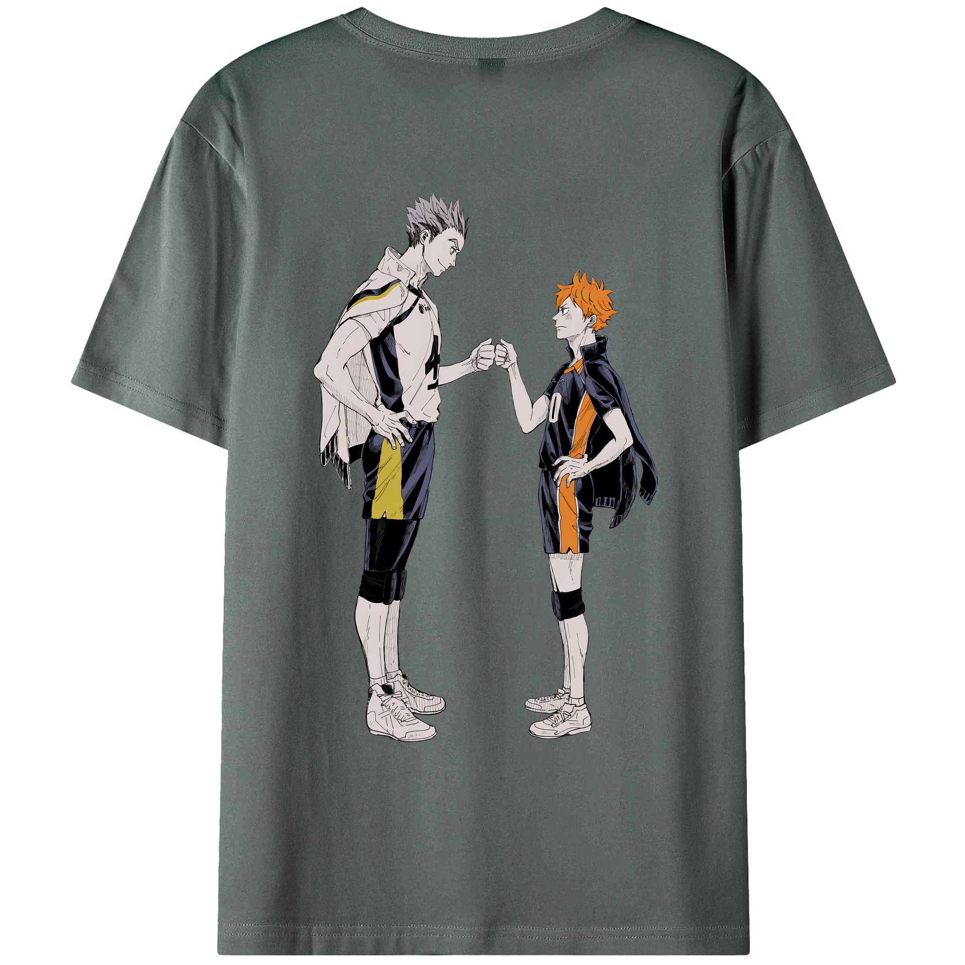 （画像用） ハイキュー!! Haikyu!! 綿100％ メンズ半袖Tシャツ（バックプリント） 通気性